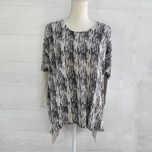 Subtle Luxury - Gray & ivory abstract cashmere slouchy sweater, XS/S